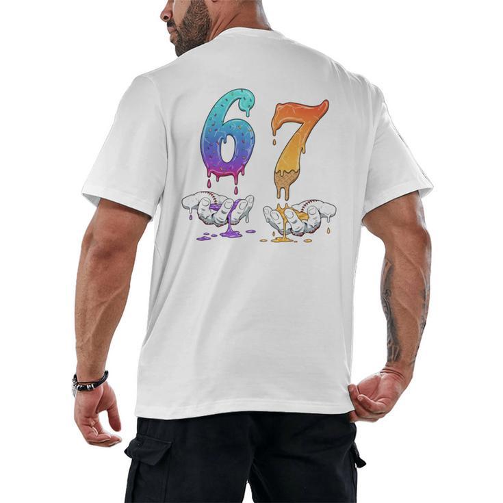 67 Meme Baseball Kids Girls Humor Number 6 7 Men's Back Print T-Shirt