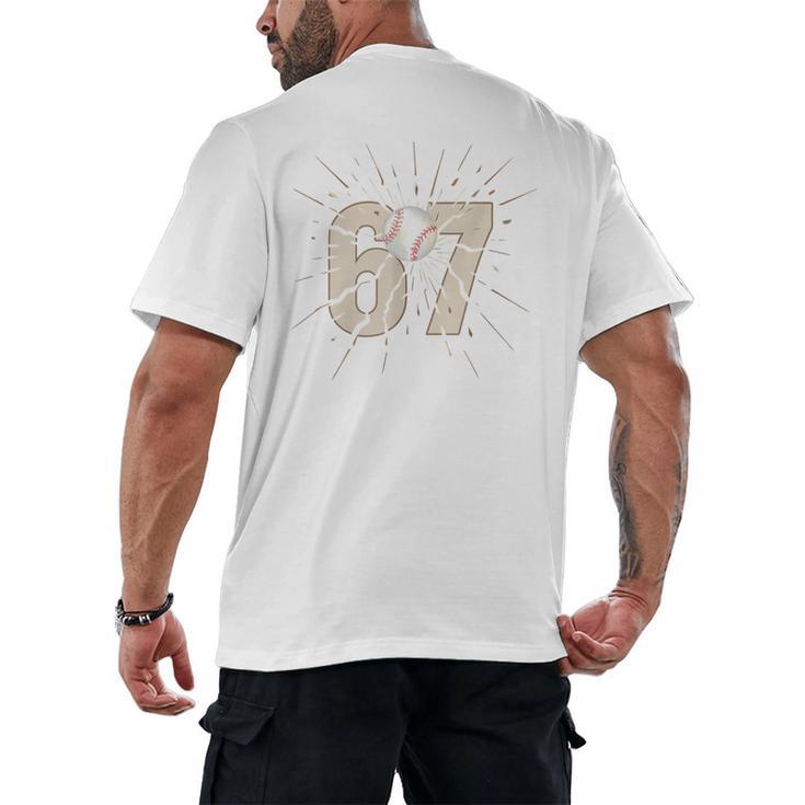 Baseball 67 Six Seven Meme Number Men's Back Print T-Shirt