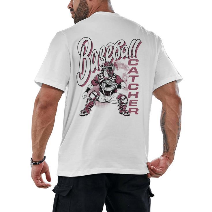 Baseball Catcher Gear Home Plate Premium Tri-Blend Men's Back Print T-Shirt