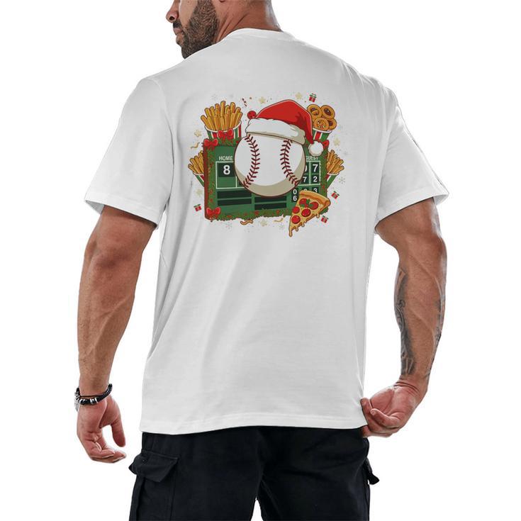 Baseball Christmas Scoreboard Celebration Premium Tri-Blend Men's Back Print T-Shirt