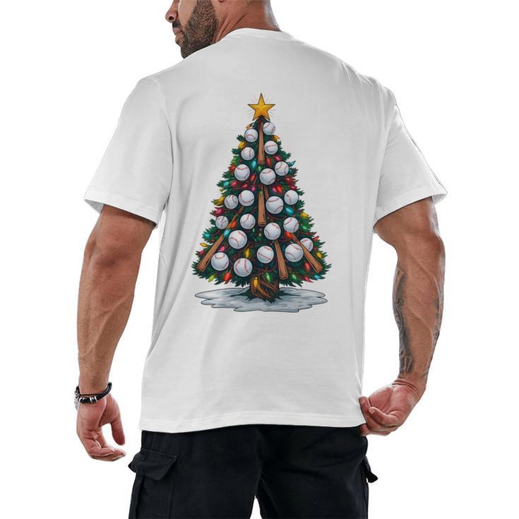 Baseball Christmas Tree Men Boys Youth Santa Sports Men's Back Print T-Shirt Baseball Christmas Tree Men Boys Youth Santa Sports Men's Back Print T-Shirt