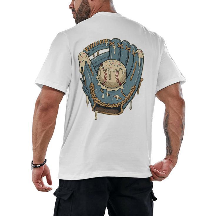 Baseball Drip Ice Cream Glove With Sprinkles And Ball Youth Premium Tri-Blend Men's Back Print T-Shirt