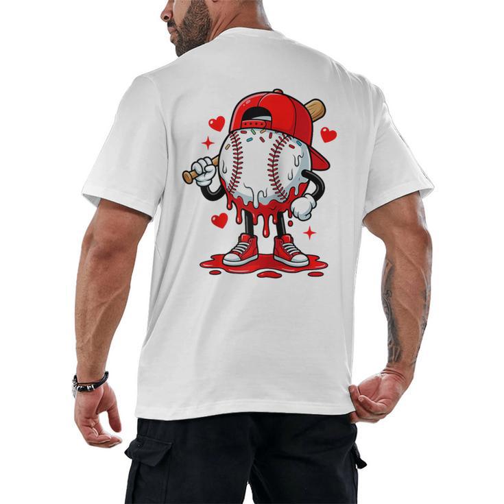 Baseball Drip Icecream Apparel Youth Boy Valentine Raglan Baseball Tee Men's Back Print T-Shirt