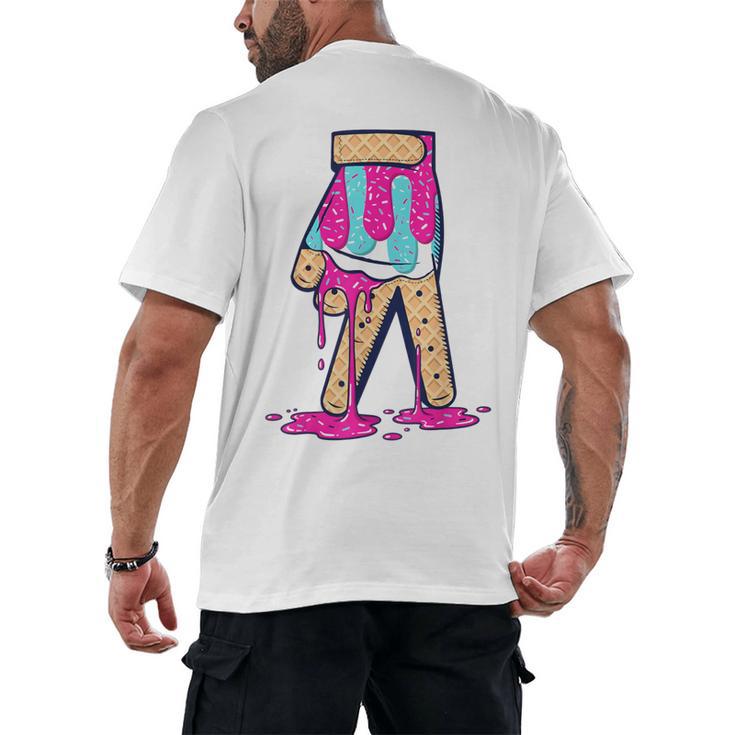 Baseball Ice Cream Drip Boys Glove Sprinkles Baseball Lover Men's Back Print T-Shirt