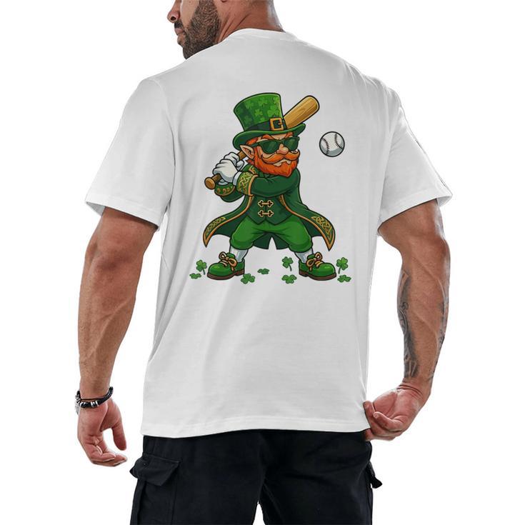 Baseball St Patricks Day Leprechaun Boys Girls Men Women Men's Back Print T-Shirt