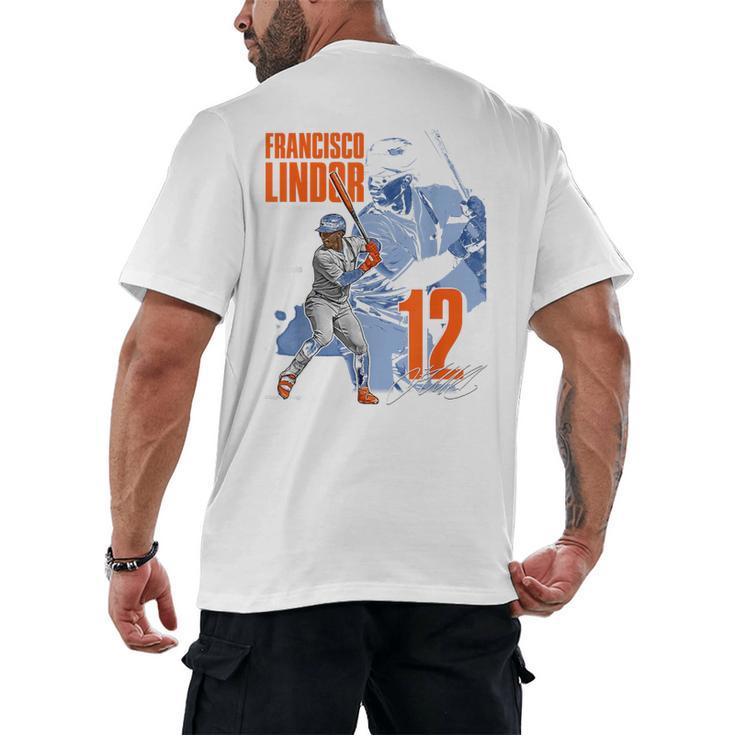 Francisco Lindor New York M Baseball Players MLBFLI304N Men's Back Print T-Shirt