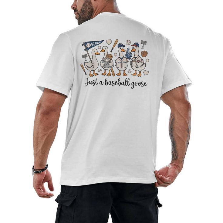 Game Day Just A Baseball Goose Cute Duck Team Sports Men's Back Print T-Shirt