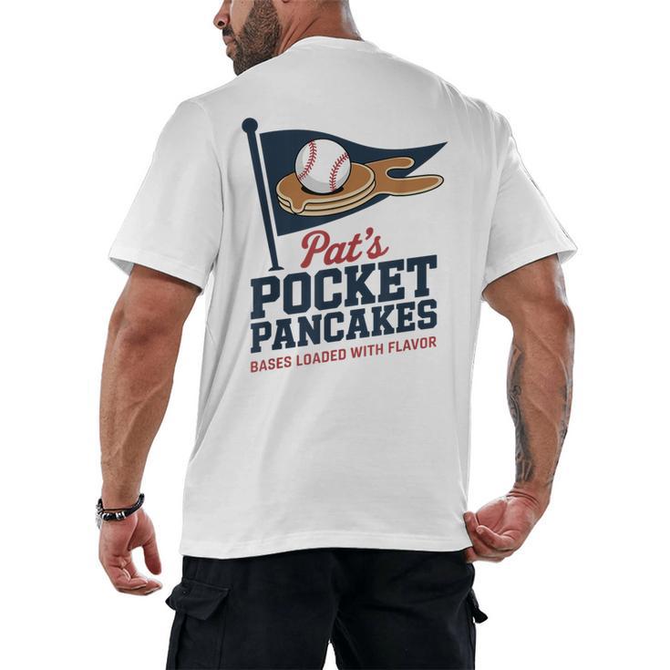 Pat's Pocket Pancakes Flag Baseball On Pancake Men's Back Print T-Shirt