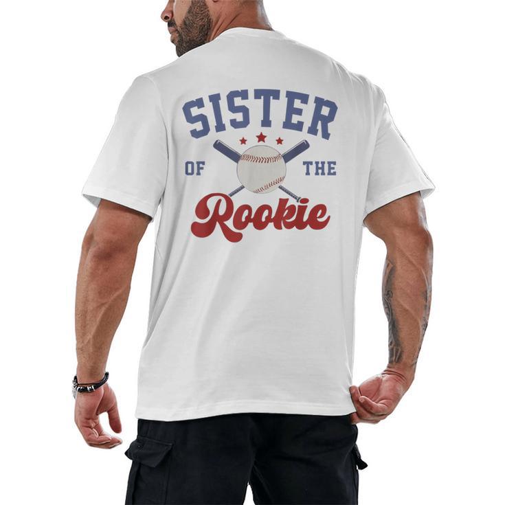 Sister Of Rookie 1st Birthday Baseball Boy Family Matching Men's Back Print T-Shirt