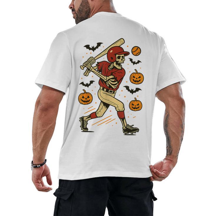 Skeleton Halloween Baseball Boys Men Kids Toddler Men's Back Print T-Shirt