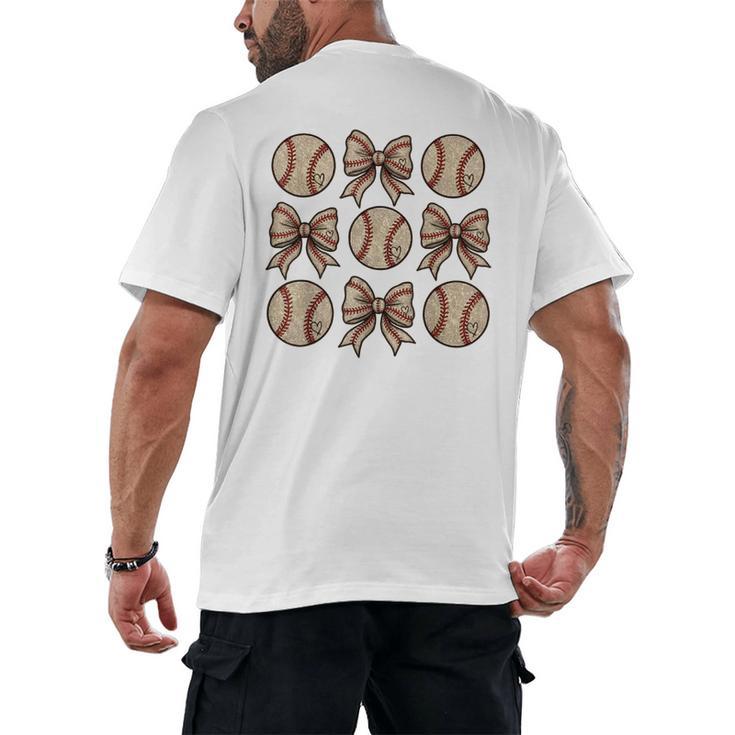 Soccer Bow Game Day Baseball Coquette Bow Women Girls Men's Back Print T-Shirt