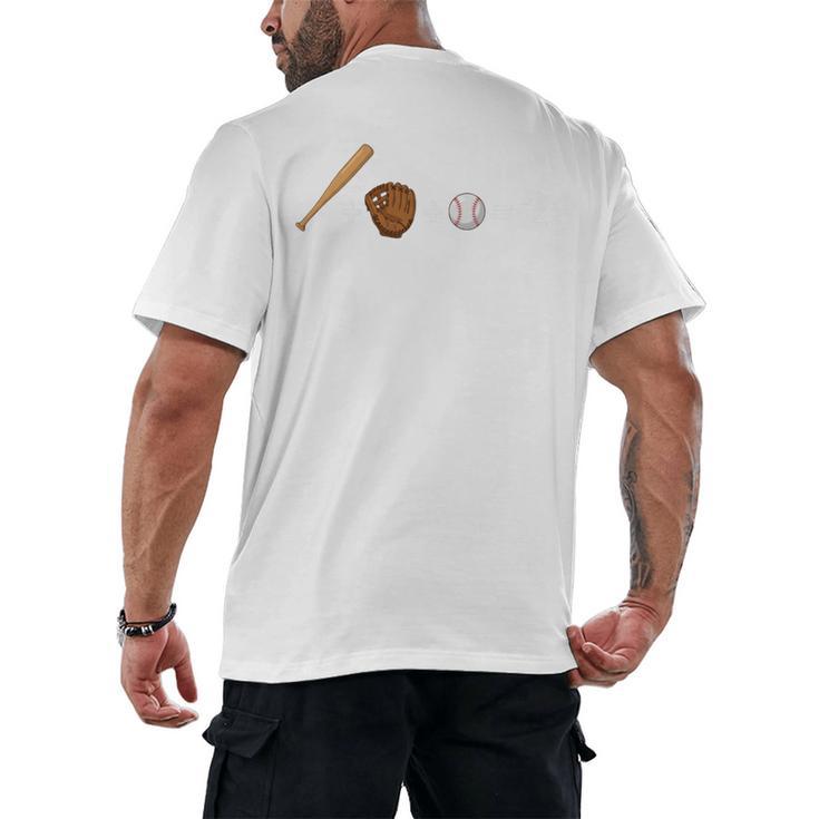 Sports Math Equation Baseball Bat Ball Glove Graphic Teacher Men's Back Print T-Shirt