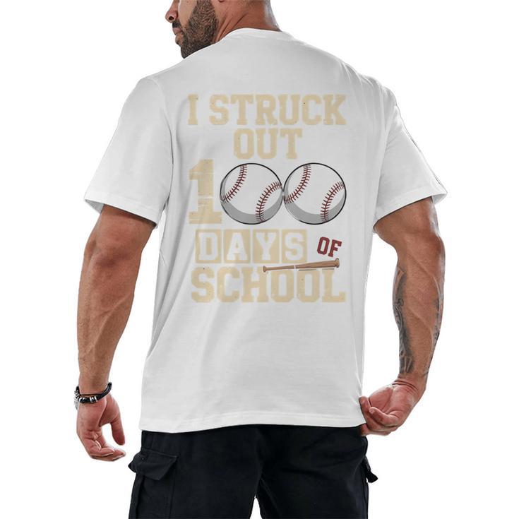 I Struck Out 100 Days Of School Baseball Fan Students Batter Premium Tri-Blend Men's Back Print T-Shirt