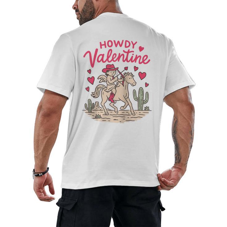 Valentine’s Day Western Life Cowboys Cupid Howdy Valentine Raglan Baseball Tee Men's Back Print T-Shirt