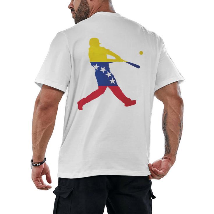 Venezuela Baseball Men's Back Print T-Shirt