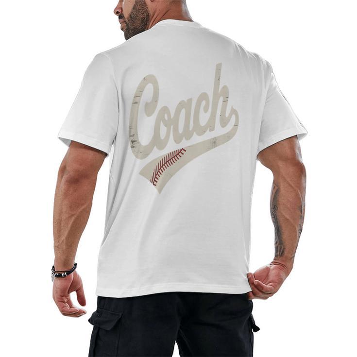 Vintage Baseball Coach Men's Back Print T-Shirt