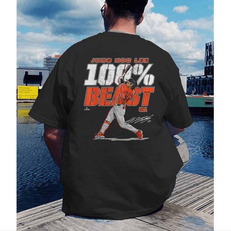 100 Beast Jung Hoo Lee San Francisco Baseball MLBPA Men's Back Print T-Shirt