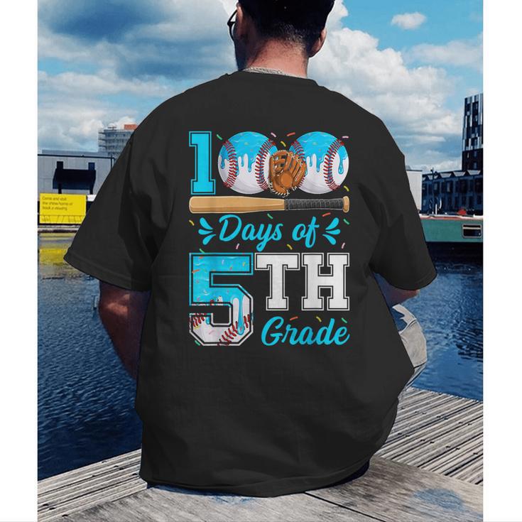 100 Days Of 5th Grade Baseball 100th Day Of School Boys Kids Men's Back Print T-Shirt 100 Days Of 5th Grade Baseball 100th Day Of School Boys Kids Men's Back Print T-Shirt
