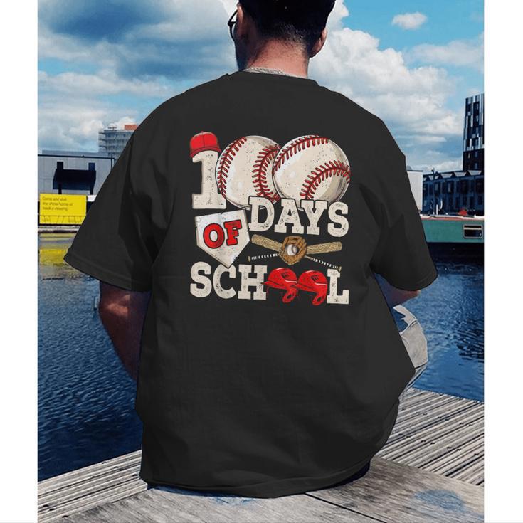 100 Days Of School Baseball 100th Day Of School Kids Teacher Men's Back Print T-Shirt 100 Days Of School Baseball 100th Day Of School Kids Teacher Men's Back Print T-Shirt