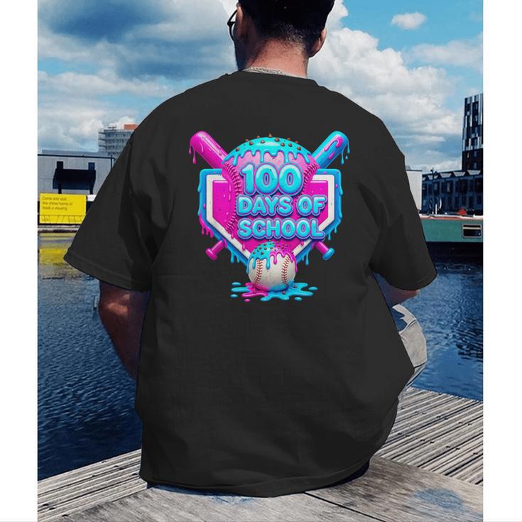 100 Days Of School Baseball Drip 100 Days For Boys And Kids Men's Back Print T-Shirt 100 Days Of School Baseball Drip 100 Days For Boys And Kids Men's Back Print T-Shirt