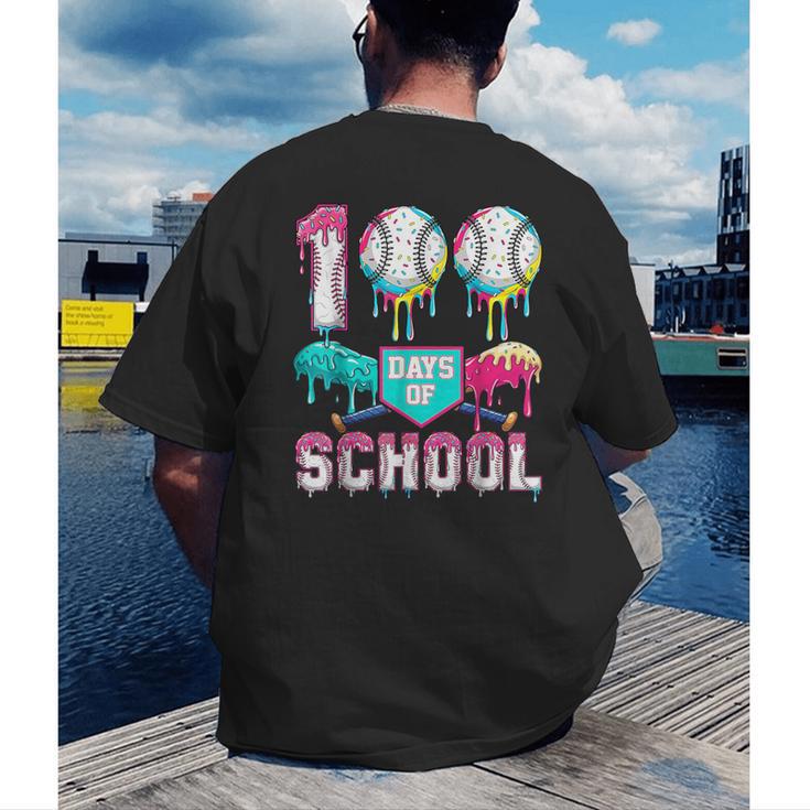 100 Days Of School Boys Kids 100th Day Of School Baseball Men's Back Print T-Shirt 100 Days Of School Boys Kids 100th Day Of School Baseball Men's Back Print T-Shirt