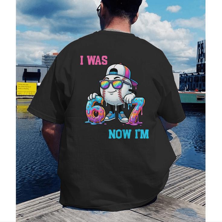 I Was 6 Now I'm 7 Baseball Birthday Drip Ice Cream Boy Men's Back Print T-Shirt I Was 6 Now I'm 7 Baseball Birthday Drip Ice Cream Boy Men's Back Print T-Shirt