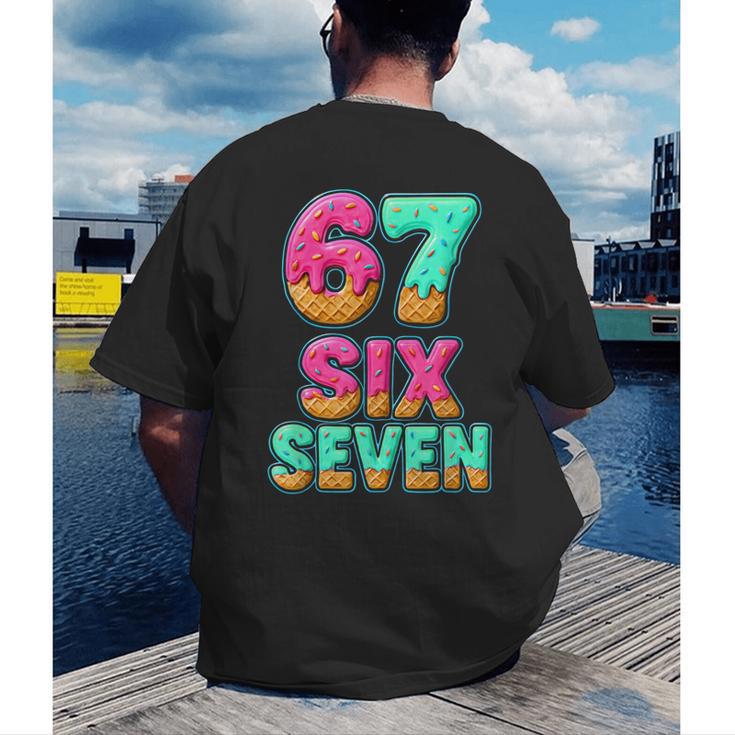 67 Ice Cream Drip Baseball Six Seven 6-7 Meme Teen Boy Men's Back Print T-Shirt