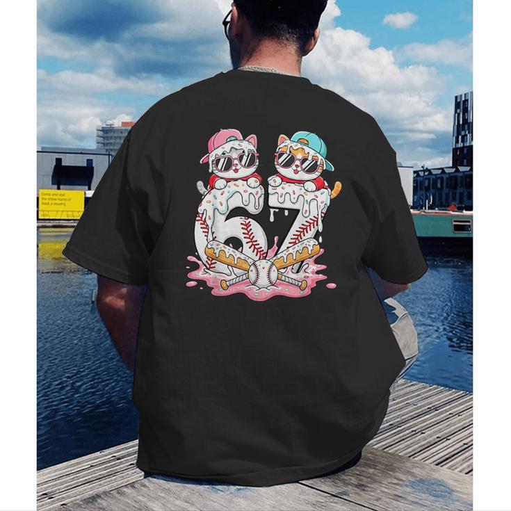 67 Meme Kawaii Cats Baseball Ice Cream Drip 6 7 Kids Men's Back Print T-Shirt 67 Meme Kawaii Cats Baseball Ice Cream Drip 6 7 Kids Men's Back Print T-Shirt