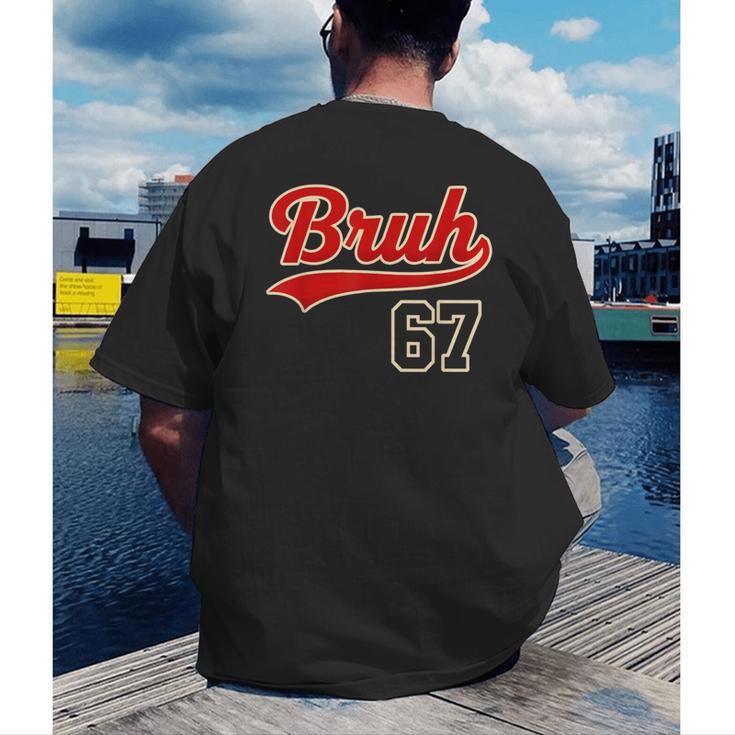 67 Six Seven Bruh Meme Baseball Vintage Style Men Boys Men's Back Print T-Shirt 67 Six Seven Bruh Meme Baseball Vintage Style Men Boys Men's Back Print T-Shirt