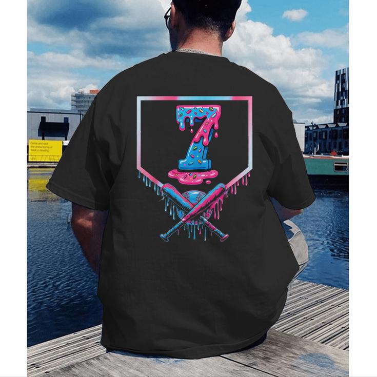 67 Six Seven Meme Baseball Ice Cream Drip 67 Gen Alpha Slang Men's Back Print T-Shirt