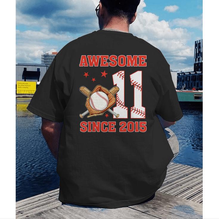Awesome Since 2015 11 Year Old Boys Bday Baseball Theme Men's Back Print T-Shirt