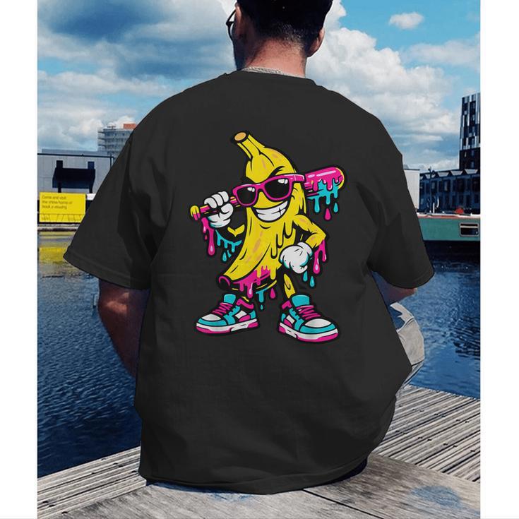 Banana Baseball Drip Men's Back Print T-Shirt Banana Baseball Drip Men's Back Print T-Shirt