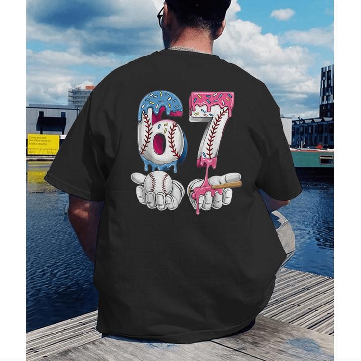 Baseball 67 Ice Cream Drip Six Seven Boys Girls Meme Men's Back Print T-Shirt Baseball 67 Ice Cream Drip Six Seven Boys Girls Meme Men's Back Print T-Shirt
