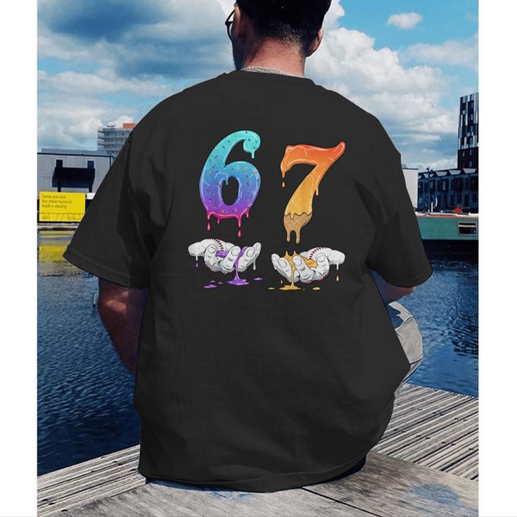 Baseball 67 Ice Cream Drip Six Seven Boys Meme Men's Back Print T-Shirt