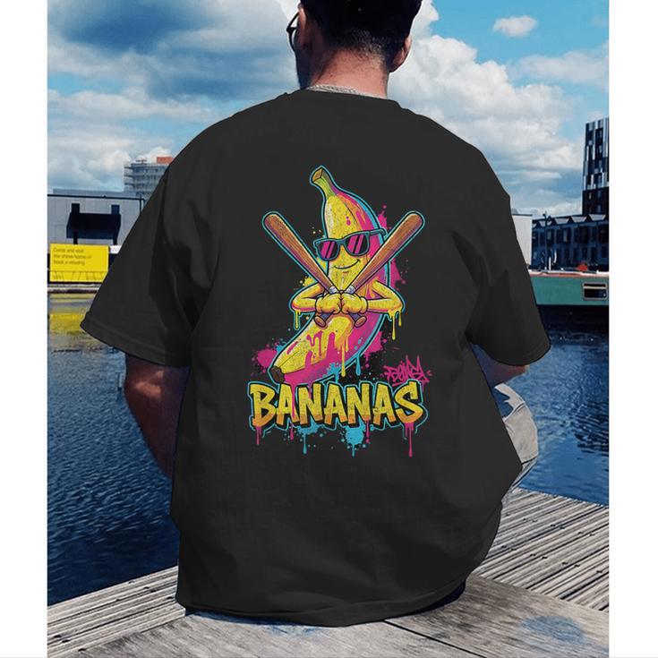 Baseball Banana Graffiti Urban For Kids Men's Back Print T-Shirt