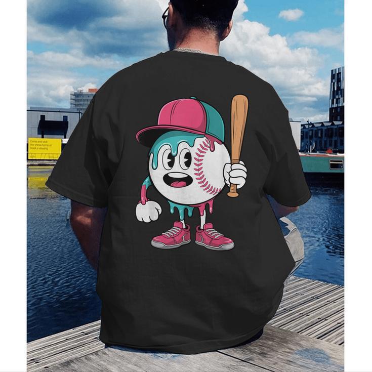 Baseball Drip Boys Ice Cream Youth Men's Back Print T-Shirt
