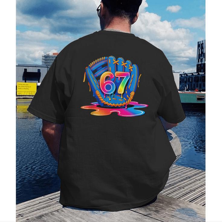 Baseball Drip Ice Cream 67 Lifestyle 101 Men's Back Print T-Shirt Baseball Drip Ice Cream 67 Lifestyle 101 Men's Back Print T-Shirt