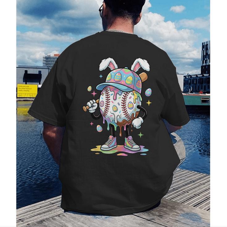 Baseball Drip Ice Cream Apparel Youth Boy Easter Day Men's Back Print T-Shirt