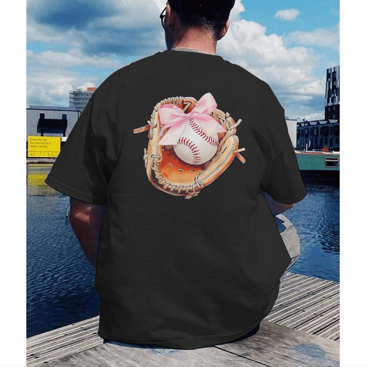 Baseball Drip Ice Cream Coquette Pink Bow Baseball Player Men's Back Print T-Shirt Baseball Drip Ice Cream Coquette Pink Bow Baseball Player Men's Back Print T-Shirt
