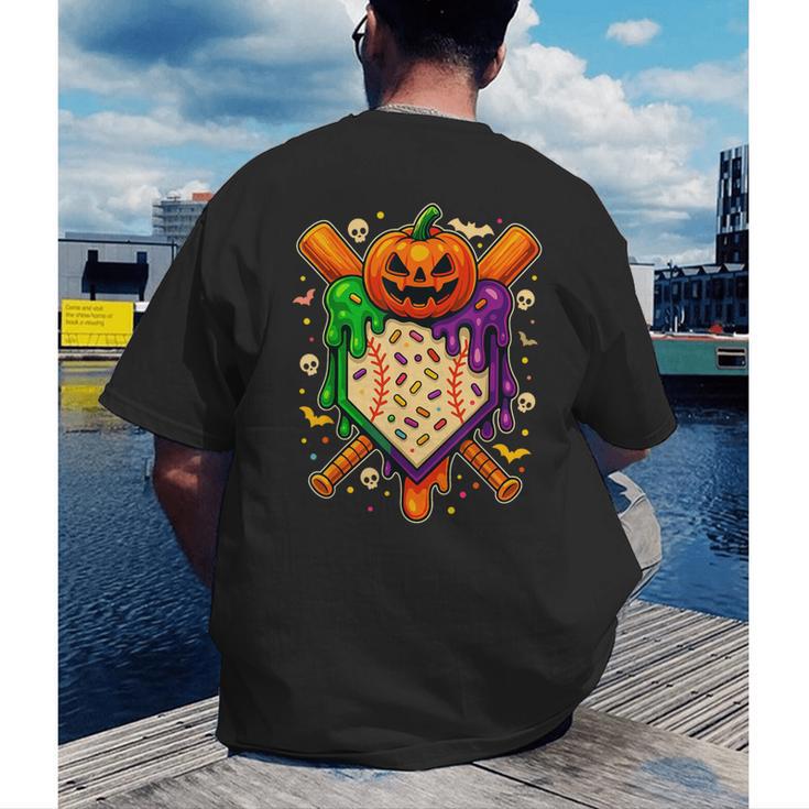 Baseball Drip Ice Cream Drip Halloween Baseball Lovers Men's Back Print T-Shirt Baseball Drip Ice Cream Drip Halloween Baseball Lovers Men's Back Print T-Shirt