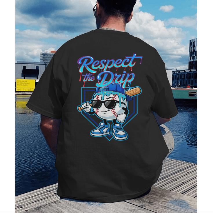 Baseball Drip Ice Cream Respect The Drip Home Plate Boy Kids Men's Back Print T-Shirt
