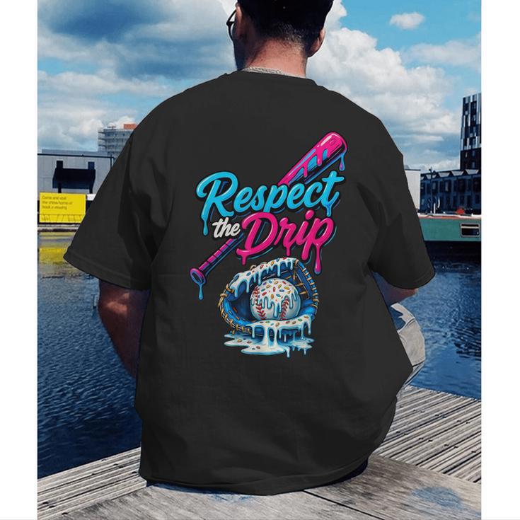 Baseball Drip Ice Cream Sprinkles Youth Boys Baseball Glove Men's Back Print T-Shirt Baseball Drip Ice Cream Sprinkles Youth Boys Baseball Glove Men's Back Print T-Shirt