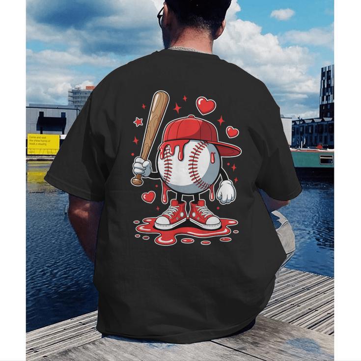 Baseball Drip Icecream Apparel Youth Boy Valentine Men's Back Print T-Shirt Baseball Drip Icecream Apparel Youth Boy Valentine Men's Back Print T-Shirt