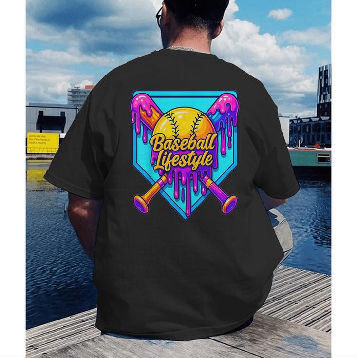 Baseball Drip Outfit Boys Ice Cream Drip Baseball Lifestyle Men's Back Print T-Shirt Baseball Drip Outfit Boys Ice Cream Drip Baseball Lifestyle Men's Back Print T-Shirt