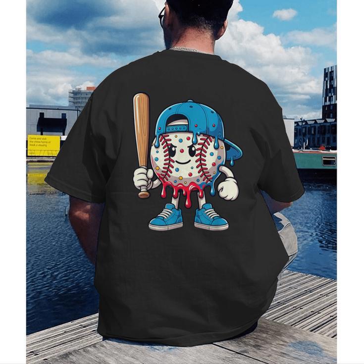 Baseball Drippy Style Apparel For Boys Youth Cool Baseball Men's Back Print T-Shirt Baseball Drippy Style Apparel For Boys Youth Cool Baseball Men's Back Print T-Shirt
