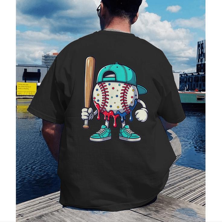 Baseball Drippy Style Apparel For Boys Youth Drip Baseball Men's Back Print T-Shirt Baseball Drippy Style Apparel For Boys Youth Drip Baseball Men's Back Print T-Shirt
