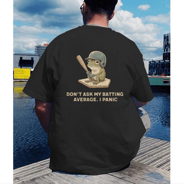 Baseball Frog Saying Batting Retro Artwork Men's Back Print T-Shirt