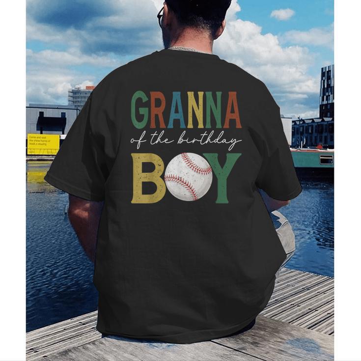 Baseball Granna Of The Birthday Boy Family Matching Men's Back Print T-Shirt Baseball Granna Of The Birthday Boy Family Matching Men's Back Print T-Shirt