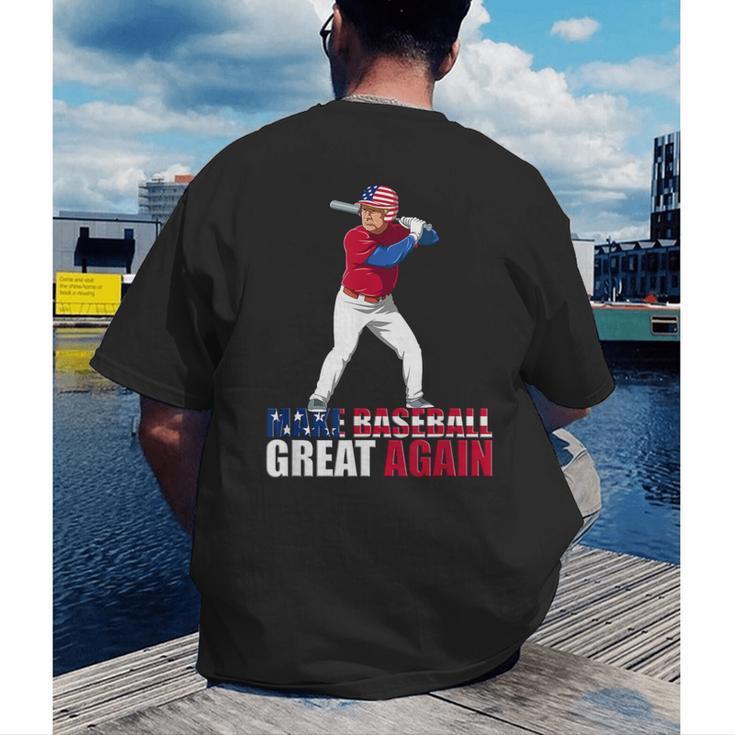Make Baseball Great Again Donald Trump Baseball Men's Back Print T-Shirt
