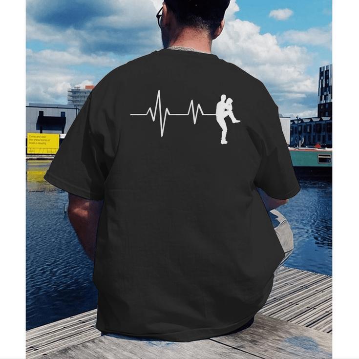 Baseball Heartbeat Pitcher Position Simple Line Art Men's Back Print T-Shirt Baseball Heartbeat Pitcher Position Simple Line Art Men's Back Print T-Shirt